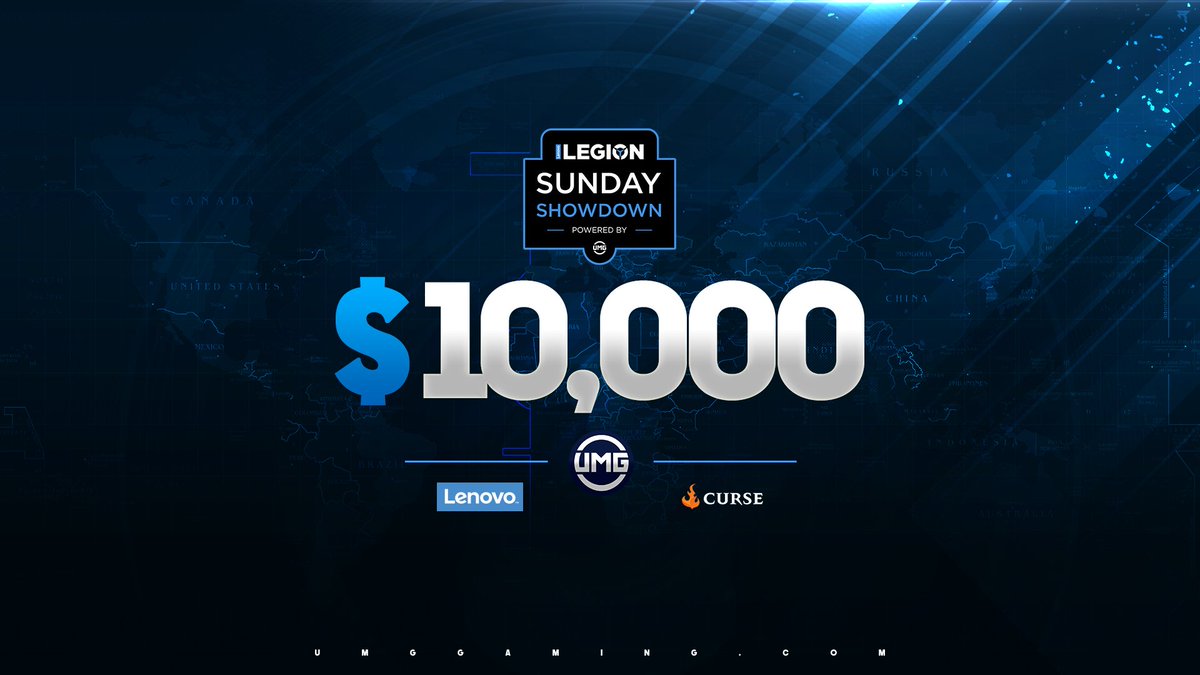 Join us on Twitch.tv/UMGEvents at 5pm eastern for the $10,000 Legion Sunday Showdown presented by <a href="/LenovoLegion/">Lenovo Legion</a> &amp; @cursenetwork as sixteen teams battle for the title of week one champions!
