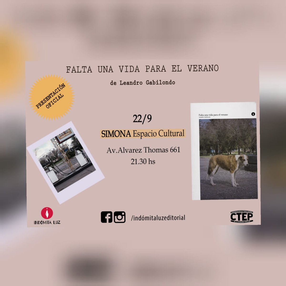 #Recomendación En un rato, a las 21 h, en #BuenosAires mi querido amigo <a href="/LeoGabilondo/">Leandro Gabilondo</a> presenta su libro Falta una vida para el verano, en Simona Espacio Cultural. Quienes estén allá, no se lo pierdan. Y nos vemos allá.