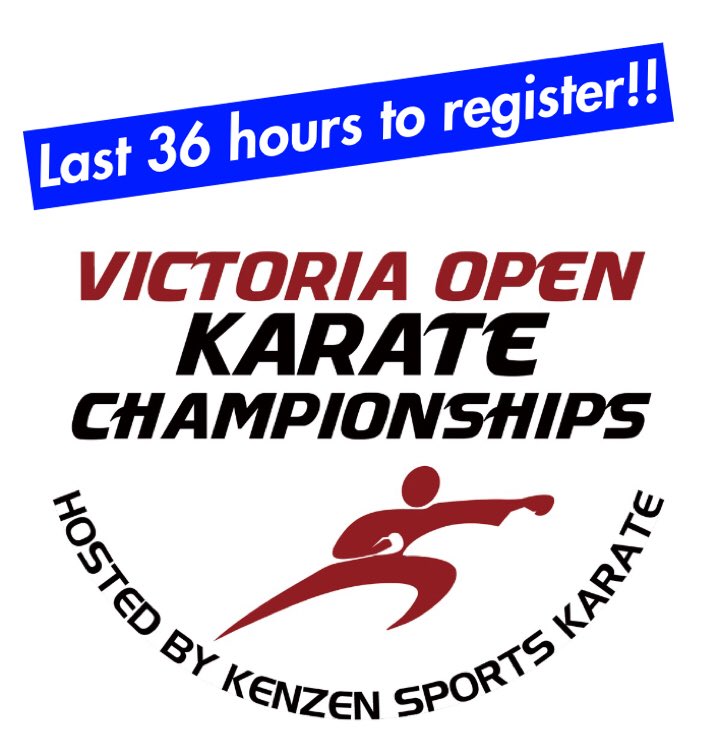 KenzenKarate's tweet photo. Huge rush of registration now!
Only 36hrs until deadline!
#karate #victoriaopen #victoriabc #saanich #yyj #karatebc #karatecanada https://t.co/QOt7Ptc5oH