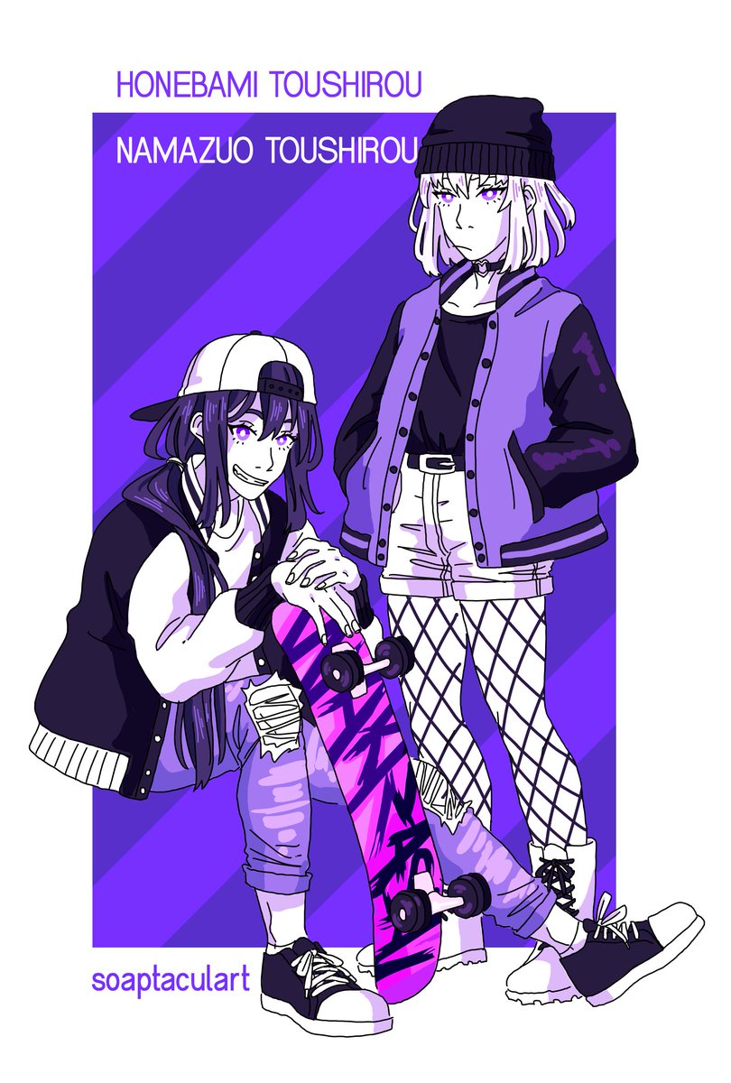 soaptaculart's tweet photo. I can finally post the piece I did for the fashion-themed @tkrbzine !! I drew Namazuo and Honebami 💕💕
I'm so glad I was able to be a part of this project! I had loads of fun working on this piece :,> https://t.co/FPT202OVfQ