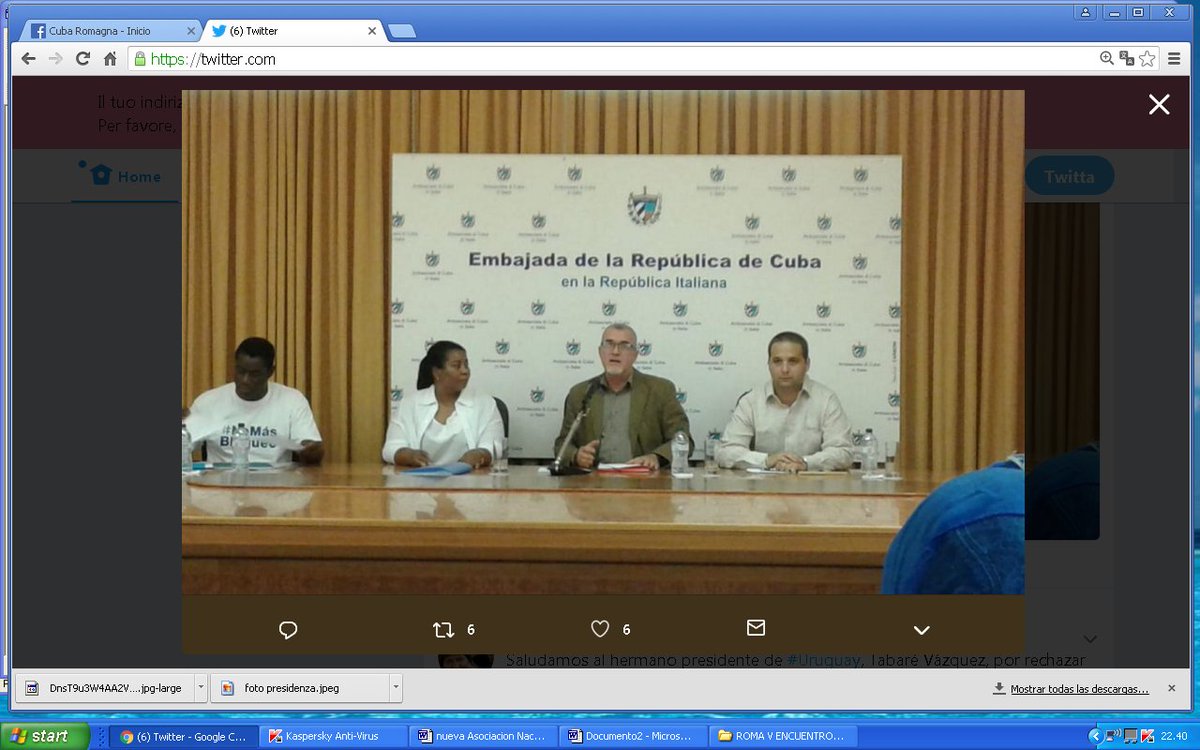 liube2's tweet photo. Hoy en la tarde en la sede de la Embjada de Cuba en Roma los Cubanos residentes en Italia decidieron crear por primera vez en la historia una Asociación Nacional de Cubanos https://t.co/yJekRFbYJI