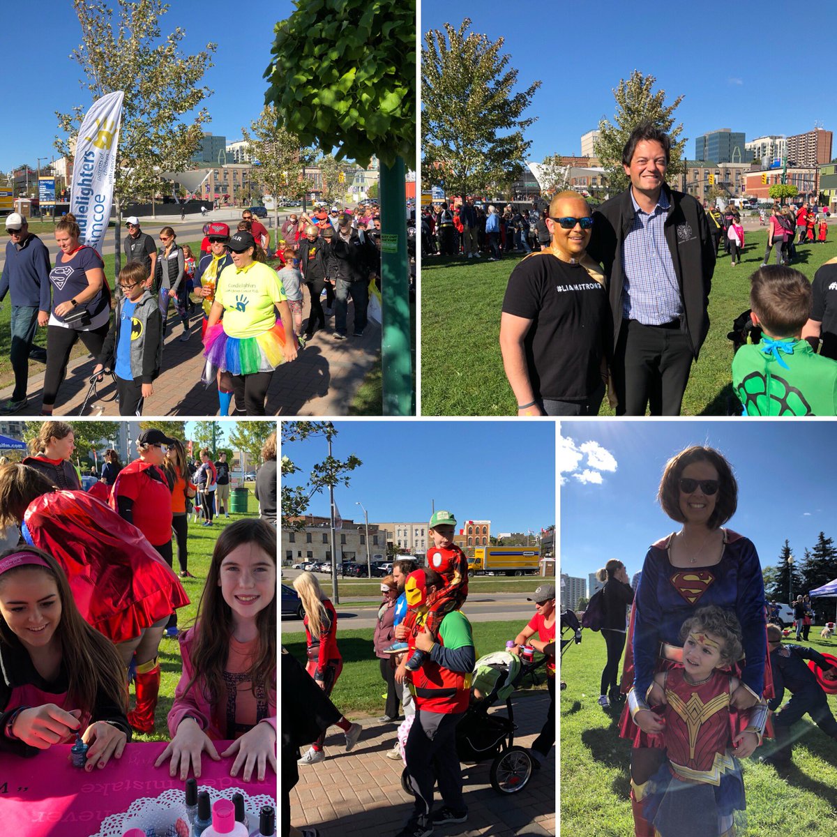 douglasdowney's tweet photo. There’s a sea of Superheroes in downtown Barrie today for @candlelighterssimcoe 3rd annual #SuperheroStomp! Had the honour of bringing greetings and best wishes from myself and colleague @andrea_khanjin and enjoyed some time down by the waterfront meeting some incredible people. https://t.co/OArYDog0nH