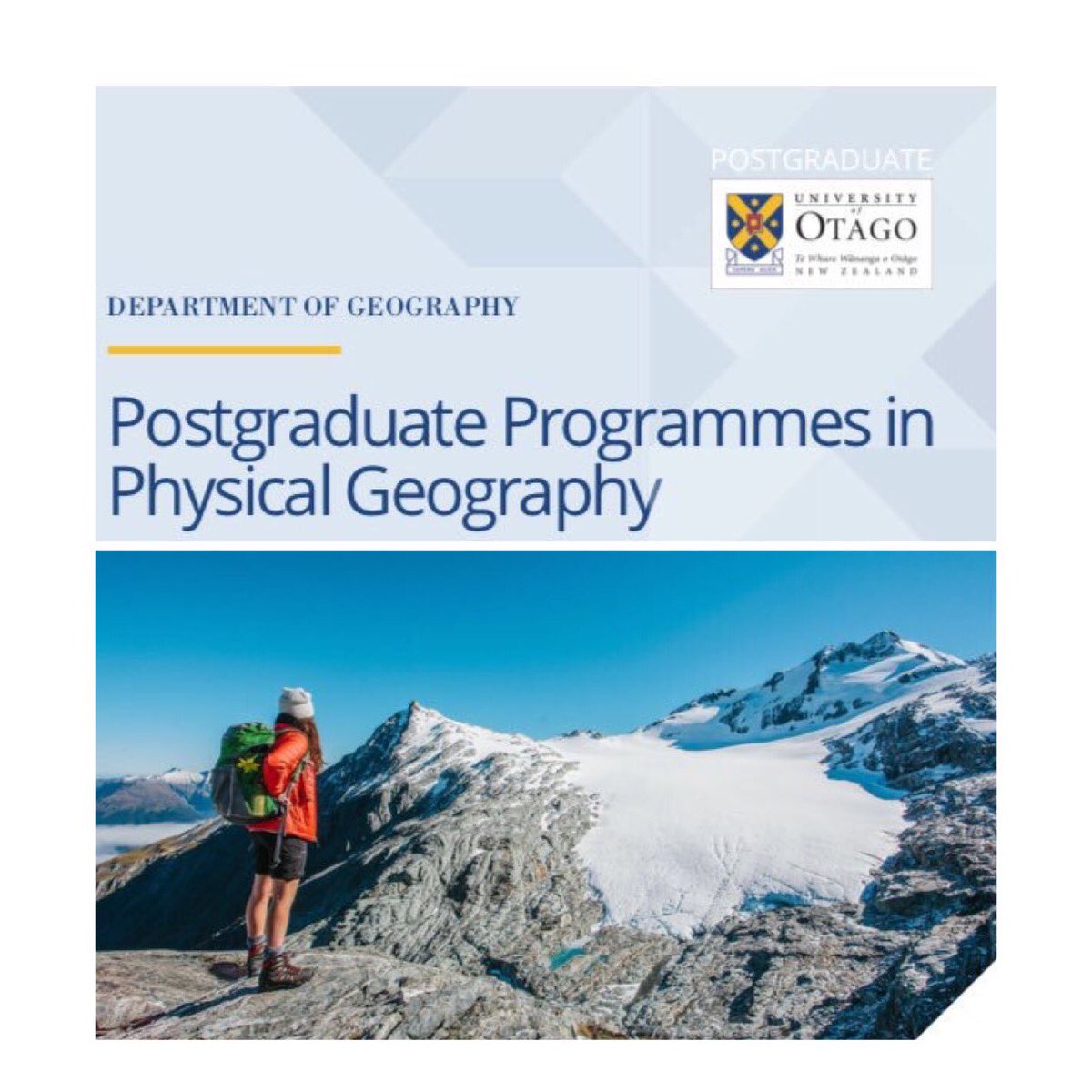 GeographyOtago's tweet photo. It’s a great time to talk with us &amp; ask your questions about #postgrad #science. Postgrad #physicalgeography is a way into working on key processes that underpin contemporary issues in our environment. Make an appointment to see senior science advisor daniel.kingston@otago.ac.nz https://t.co/gytkf1fsoa