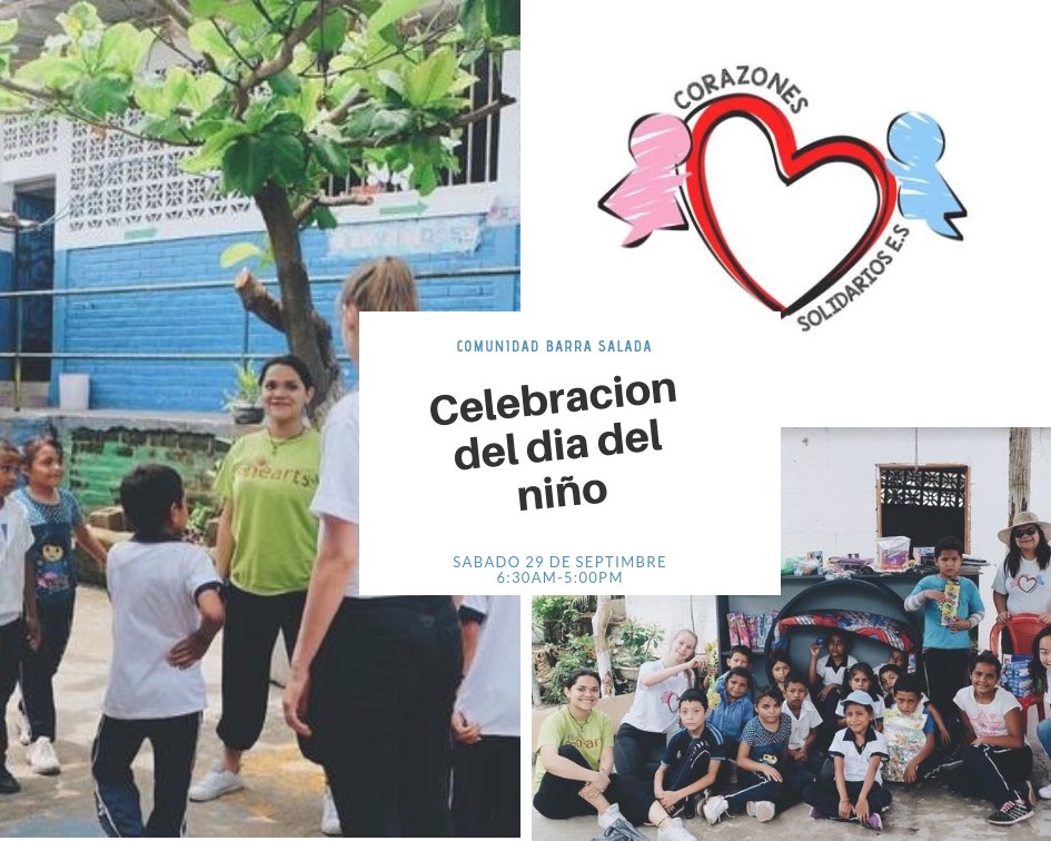 Únete a nuestra celebración del día del niño este 29 de septiembre!💓

donación: $20.00( +10camisa  )
horas sociales:  25 horas 
*incluye comida y transporte*