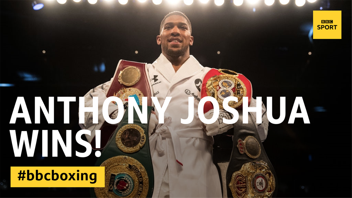 BBCSport's tweet image. Anthony Joshua wins! 🥊

He’s won by knockout in round 7!

AJ retains his heavyweight titles. 

Live reaction bbc.in/2O3Po4j #JoshuaPovetkin #bbcboxing