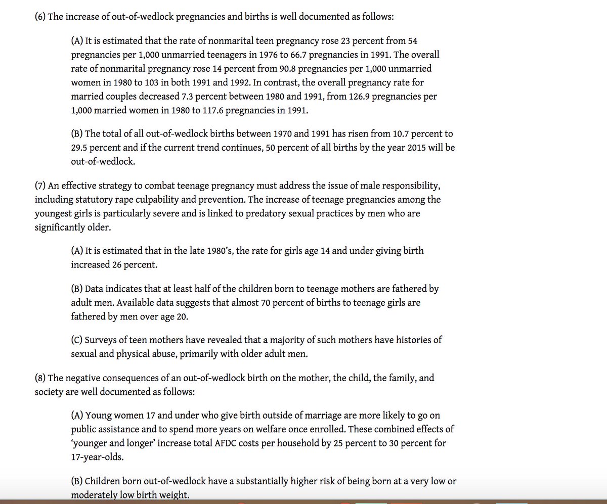 28. Pushed this quasi-eugenics bill that he considered "welfare reform" through congress and increased income inequality.