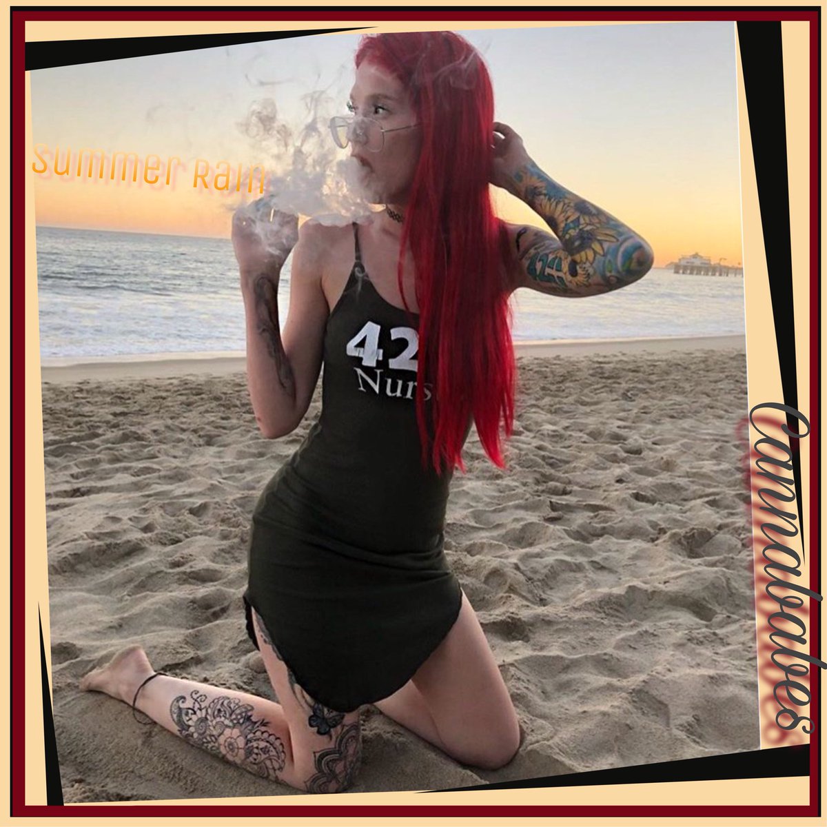 Cannababesapp's tweet photo. @summerxrain is always stunning and stoney! 🤙🏼😍 GO CHECK OUT HER PAGE @summerxrain VOTE for her💋 #inked #tattooed #maryjane #tattoogirl #artwork #420girls #high #highsociety #cannabis #stonergirls  #dabs #girlswithtattoos #marijuana #stonergirl #tattoomodel #staylifted #dank https://t.co/agjmv1zq75