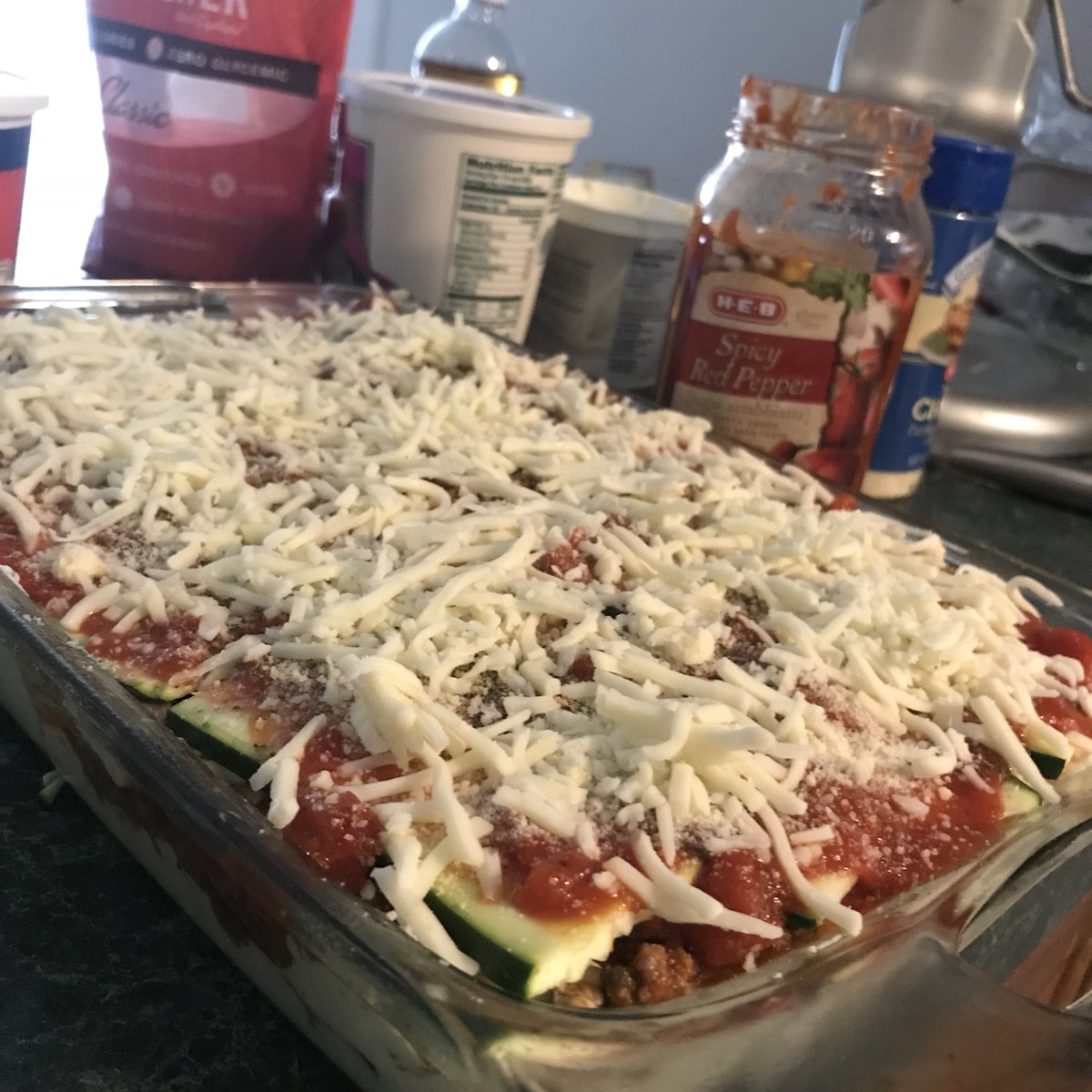CharminEXSoft's tweet image. Hell yeah! Tonight is “Zoodle” Lasagna w/ Meat Sauce, Ricotta Cheese, Mushrooms, Mozzarella Cheese, Herbs &amp;amp; Spices, basically everything that’s in a normal Lasagna only replacing the Pasta with Zucchini 🤤👍 #ketolife #ketostrong #Ketogenic #ketogenicdiet -26lbs as of 2day 🙌