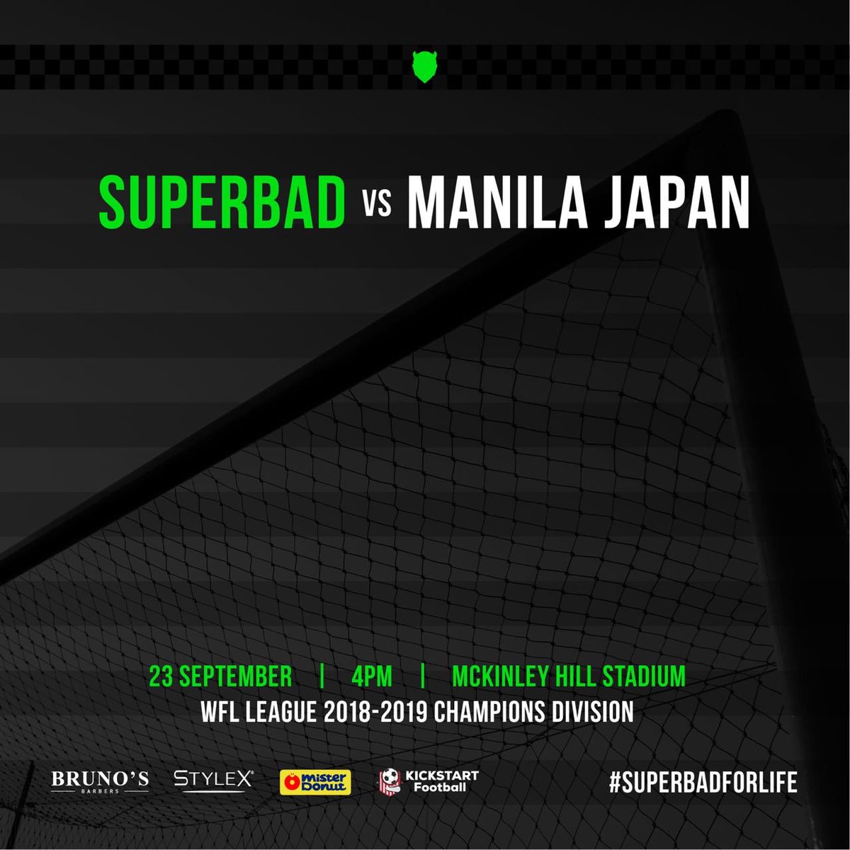 SuperbadFC's tweet photo. SBFC kicks off the 2018-19 WFL season against Manila Japan later at 4PM. If you’re in the area, drop by and support! 😈⚽️

#SuperbadFC #SuperbadForLife #BrunosBarbers #MisterDonutPh #StylexPh #KickstartFootballPh #DreamBigPilipinas https://t.co/SPQlKMRX4d