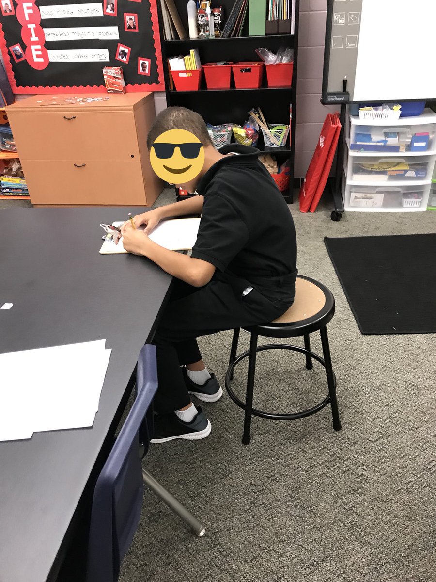 Use of flexible seating while working. @TEP_Klein #P2PinAction #whatsyoursuperpower #MomentsinKlein