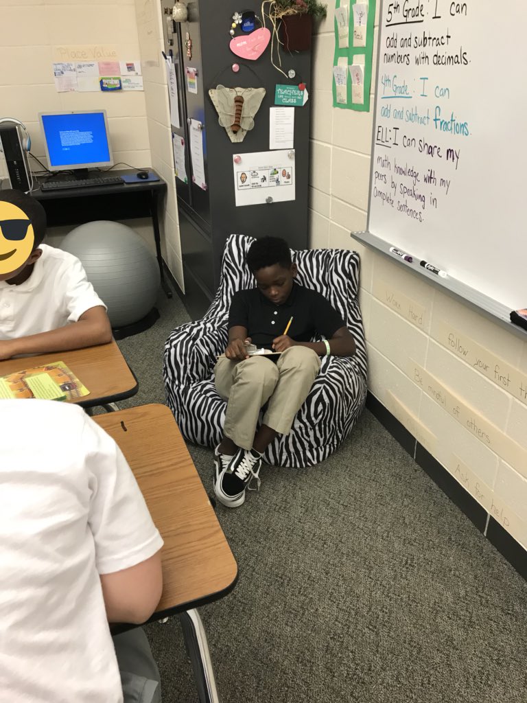 KirkpatrickTEP's tweet photo. Use of flexible seating while working. @TEP_Klein #P2PinAction #whatsyoursuperpower #MomentsinKlein https://t.co/yGSLsiu2Nl