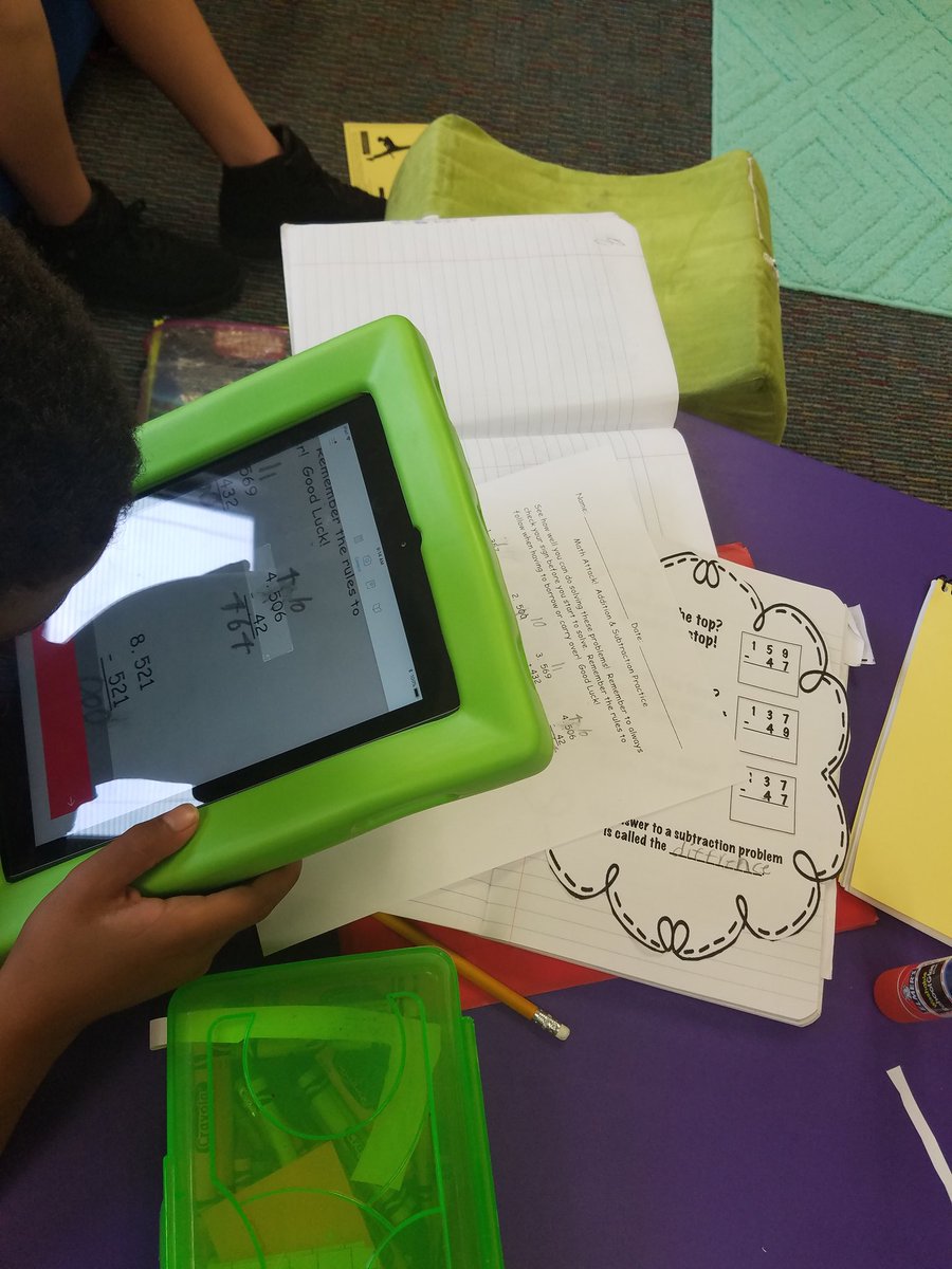 love2vaca's tweet photo. I love to see students use journals, math notes, and photo math (Ipads) to check work. #hregamechanger https://t.co/ob7w6UBNP6