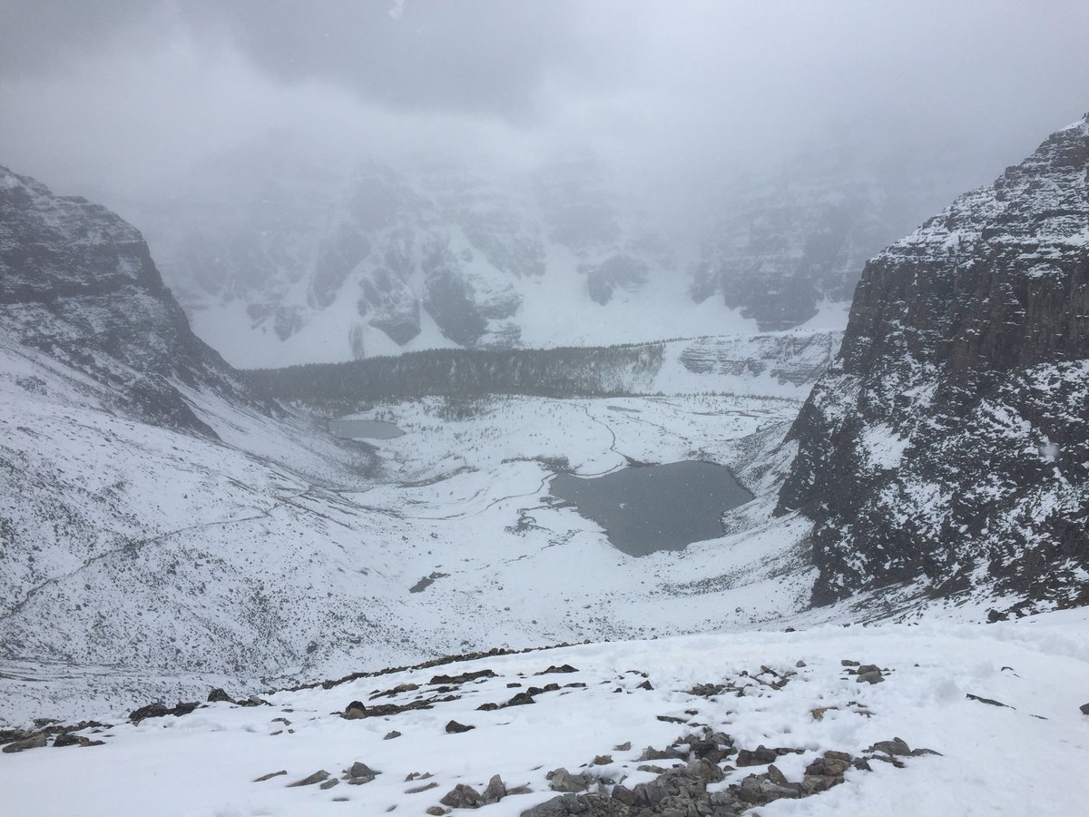 MCHS_gsacrd's tweet photo. Day 1 #fredscharmannhikingtrip headed up to #SentinelPass above #MoraineLake in @BanffNP in slightly snowy conditions. https://t.co/3vhGg5AmLo