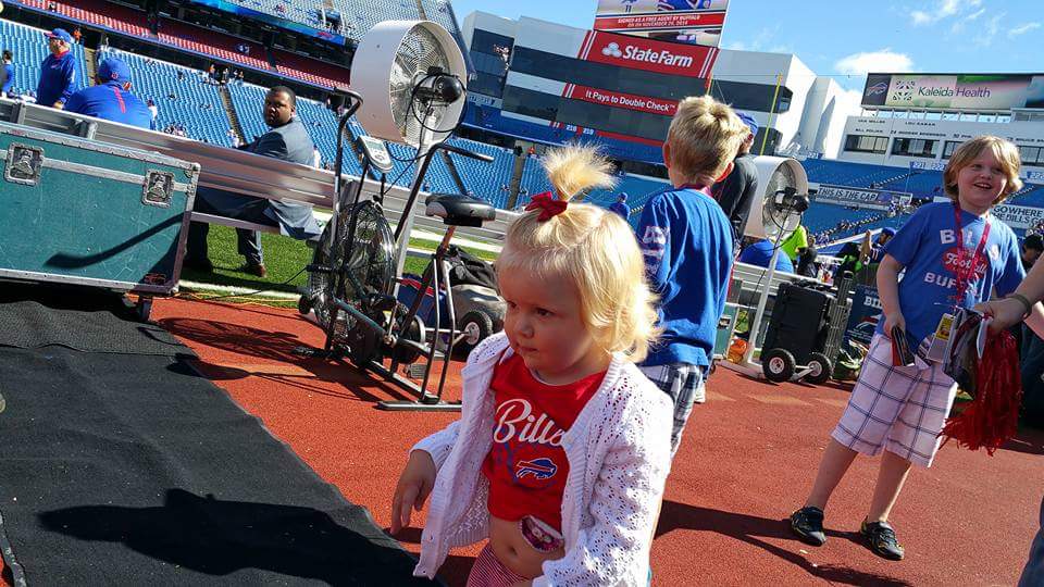 MattKabel's tweet photo. I wore a #Bills shirt the day she was born, and I wore one while she died in my arms. She'd always pick a Bills shirt ("wear my Buffalo") over another option. She didn't know what a basketball or baseball was, but she loved to play catch with a football. Sally was my Bills fan. https://t.co/b3jjFqZlU0