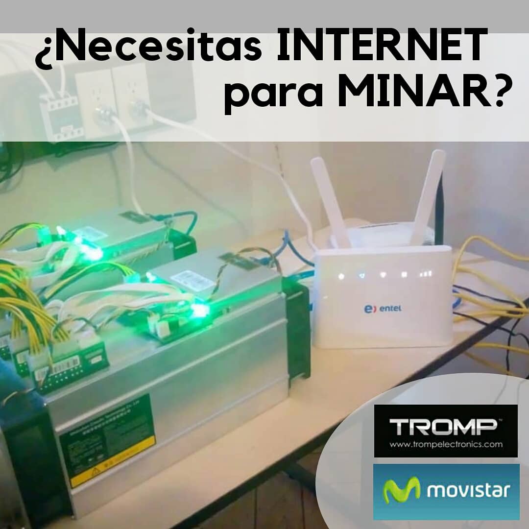 TrompElectronic's tweet photo. ¿Eres minero  y tienes problemas con tu conexion a internet? Adquiere los equipos de internet 4G con linea Movistar ideal para minar criptomonedas, con una velocidad de 31.51 Mbps.
.
Que tú equipo no deje de producir!!!
.
#tecnologia #internet #cryptocurrency #bitcoin #movistar https://t.co/Ucr68MonSC