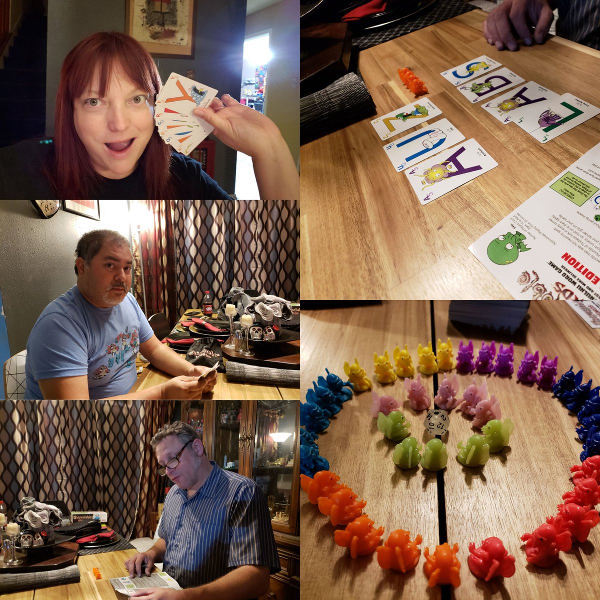 TheGaMExpoSA's tweet photo. Playing a little #UnspeakableWords thanks to @PlayroomEnt 
First they pray to the die, then the gaming commences #cthulhuprayercircle https://t.co/dN3qFmfBCI