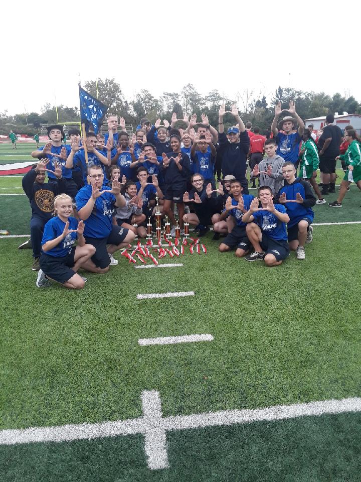 HhsbluehNjrotc's tweet photo. Led by Cadet CO Jaycie Lyttle,  Hamilton NJROTC ran away from the field of competition, winning the Princeton Athletic meet today, handily.  Pike HS and Northmont finished 2d and 3rd respectively. https://t.co/0tgqD9ogcZ