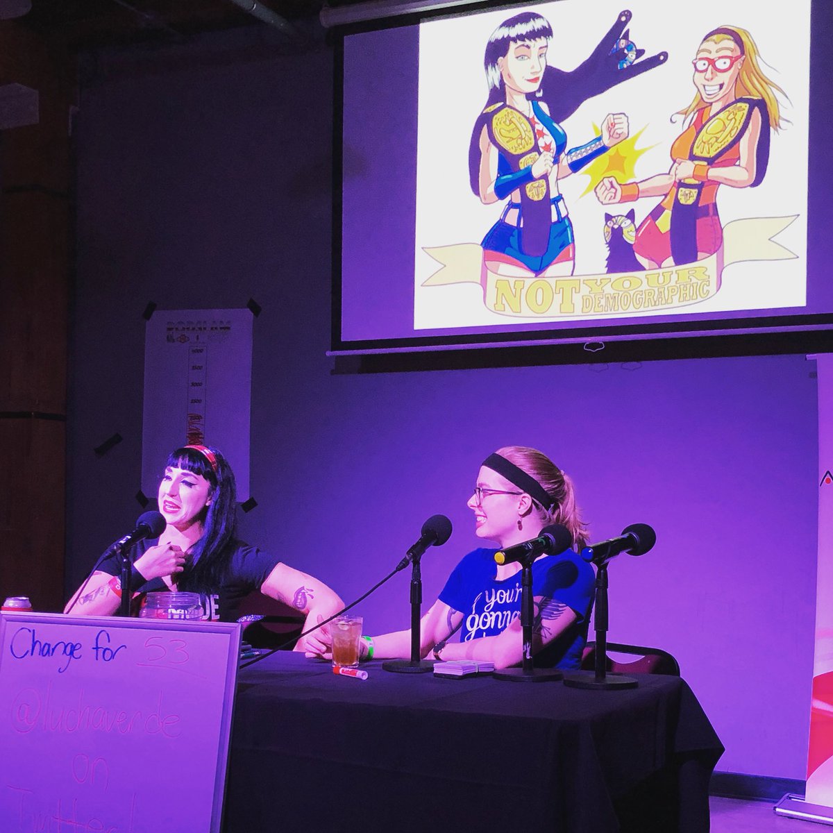 PodSlamLive's tweet photo. Back from their killer PodSlam debut last year, Not Your Demographic is LIVE!!!! #podslam18 https://t.co/BfQ6Ys1ZtG