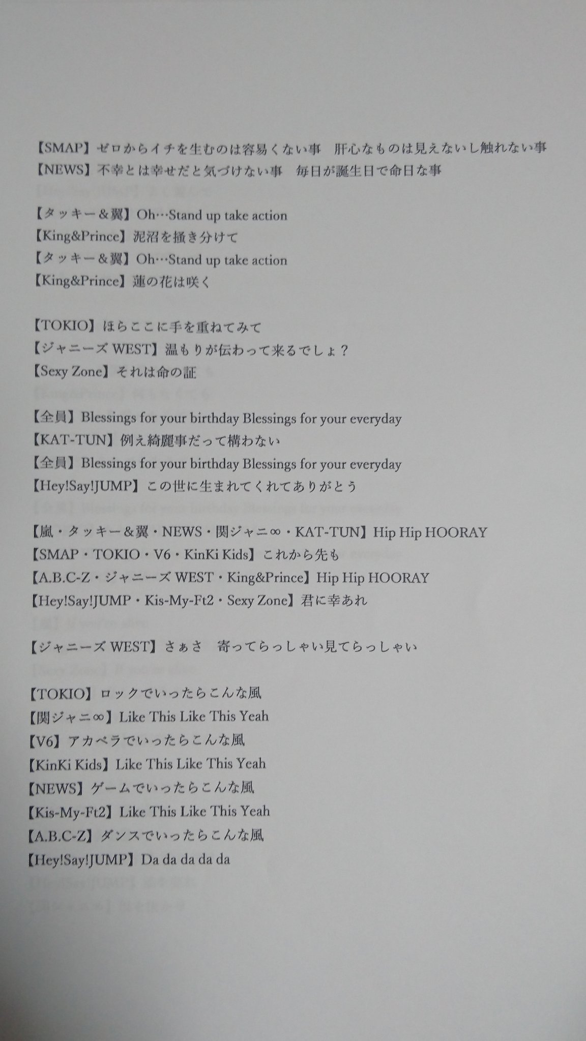 ティアラ 7 Dream V Twitter ジャニーズとボカロ 最近 Blessing という曲を聴いてるんだけど これジャニーズ全gに歌ってほしい 歌詞とパート割はこちら Smap Tokio V6 Kinkikids 嵐 タキツバ News 関ジャニ Kattun Heysayjump キスマイ