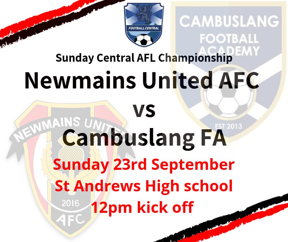 Game day

🏆 <a href="/scafl/">yeenyo</a> 
⚽️ <a href="/CambuslangFA/">CambuslangFAAmateurs</a> 
🏟 St Andrews high, Coatbridge 
🕛 12pm kick off
🍻 @CraigdhuBar