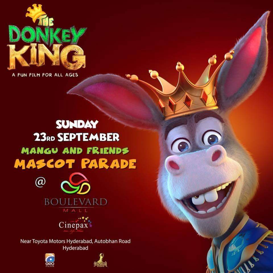 PakistanFilm's tweet photo. Today Meet  Mangu 
Mascot Parade at Boulevard Mall, Hyderabad on 23rd September, 2018.

#TheDonkeyKing #GeoFilms #TalismanStudios #HarPalGeo #MascotParade #Karachi #AnimatedFilm #Pakistani #ManguAndFriends https://t.co/EkHy4zVNq3