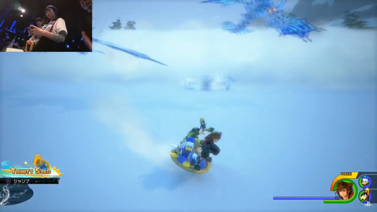 Aibo Pa Twitter Kh3 アナ雪ワールド 雪の上を爽快にすべったり Ff7のスノーボードみたいなミニゲームっぽい感じだったり 敵とのバトルも連携もすごい面白そう