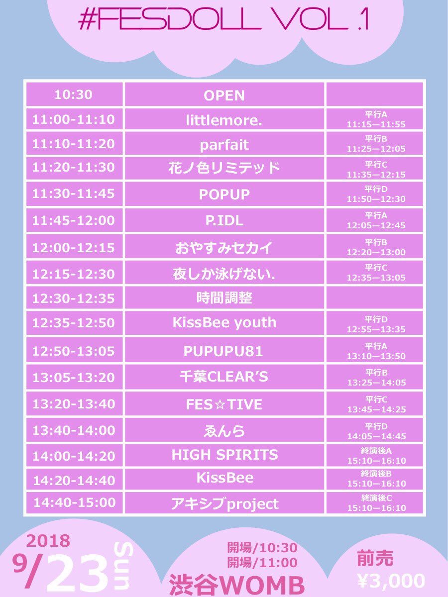 aksb_miyatani's tweet photo. 今日は
【#FESDOLL vol.1】
に出演させていただきます!!!
🎪会場 渋谷WOMB
🕒アキシブ出演 14:40〜(物販15:10〜)
🔎詳細 https://t.co/y4ywAfr1ql
アキシブprojectがトリを務めさせていただきます♡
当日券もあるみたいなので、ぜひぜひ遊びに来てください♡
#アキシブ https://t.co/btSMuIBLfU