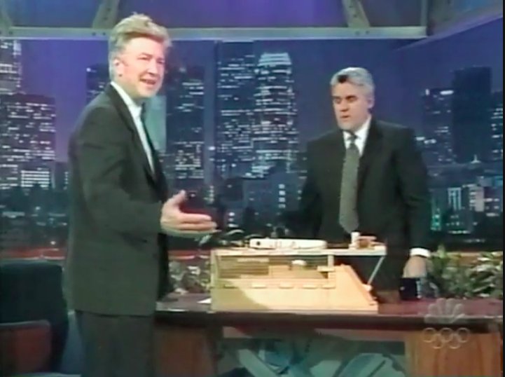 David Lynch showing Jay his humane mouse trap he built on 1/27/2000 593 days till 9/11