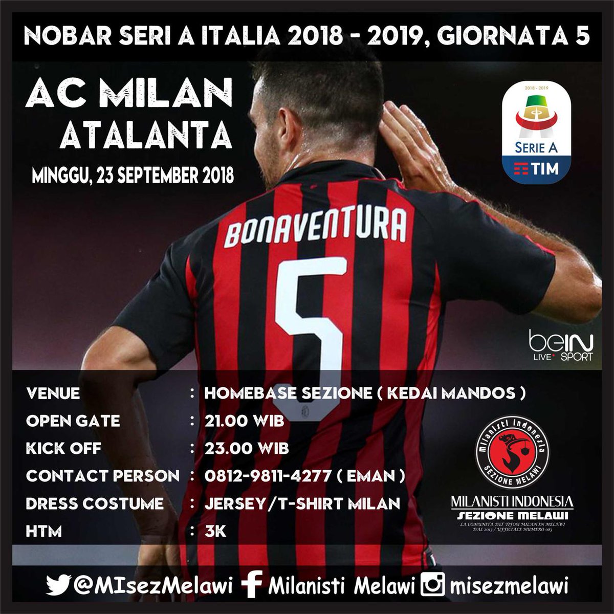 Nobar Melawi <a href="/MIsezMelawi/">Milanisti Melawi</a> 
More info cek flayer
Cc: <a href="/infomilan1899/">follow aja @infomilanid ya</a>