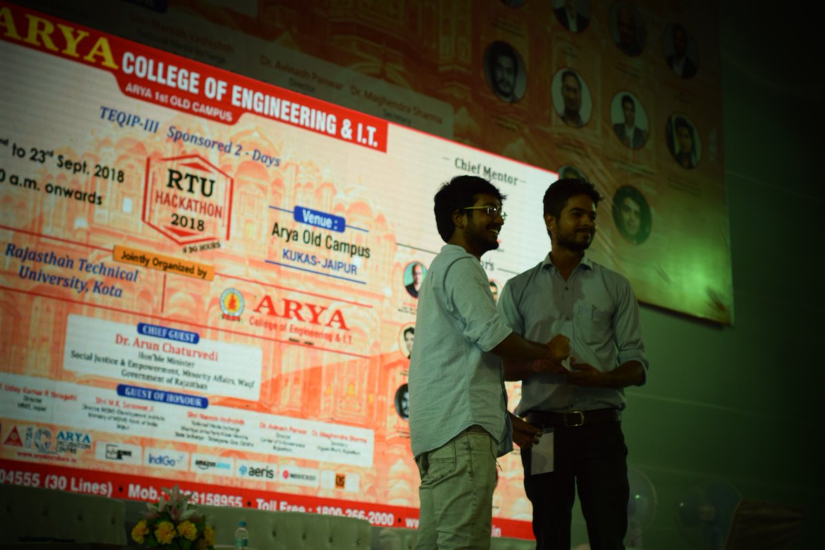 IncubateIND's tweet photo. Congratulations to the #Winners of our #Social campaign challenge at #Rtu-Hackathon 2018 at @aryacolleges.
Powered by @IncubateIND
#RTUHack18 #Hackathon #Innovation #Technology #RTU #IncubateIND https://t.co/olvMuu7Kdw