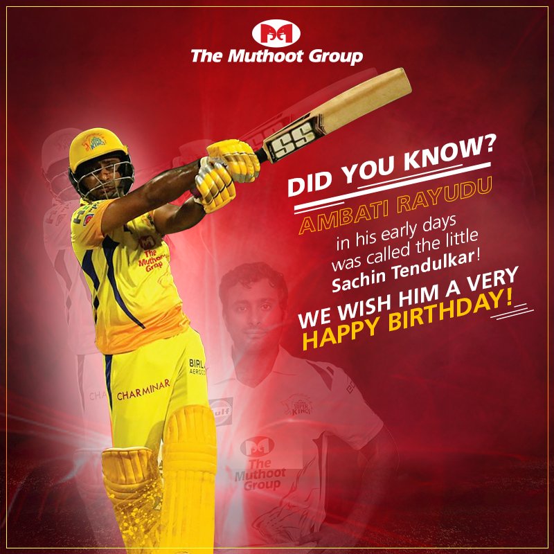 The Muthoot Group wishes Ambati Rayudu a very happy birthday! 