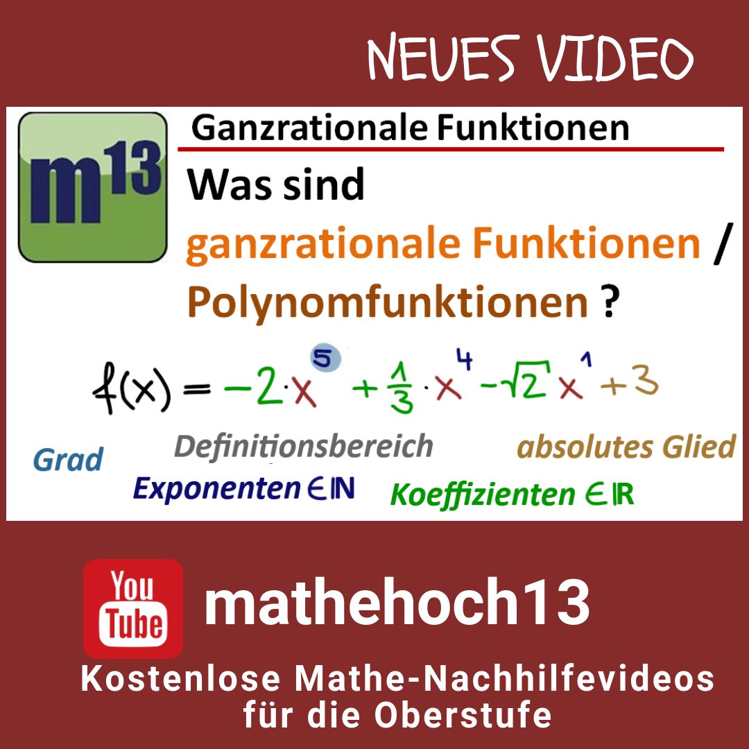 Mathehoch13 Weiteres Mathe Nachhilfevideo Uber Ganzrationale Funktionen T Co Tedeiiubgr Kostenlos Auf Meinem Mathehoch13 Youtube Kanal Nachhilfe Mathematik Abi Hausaufgabe Lernen Schule Letsrockmathe Abivorbereitung