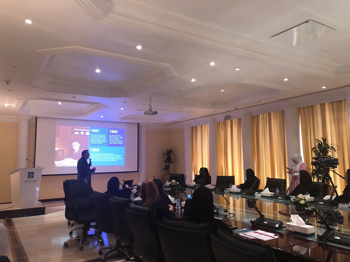 asmashabab's tweet photo. ⁦⁦@pauldrako⁩ talking about the evolution of #ArtificialIntelligence to ⁦@ADCCUAE⁩ and the #ADBWC in #UAE #Watson ⁦@IBMMEA⁩ https://t.co/3CI5G17AVr