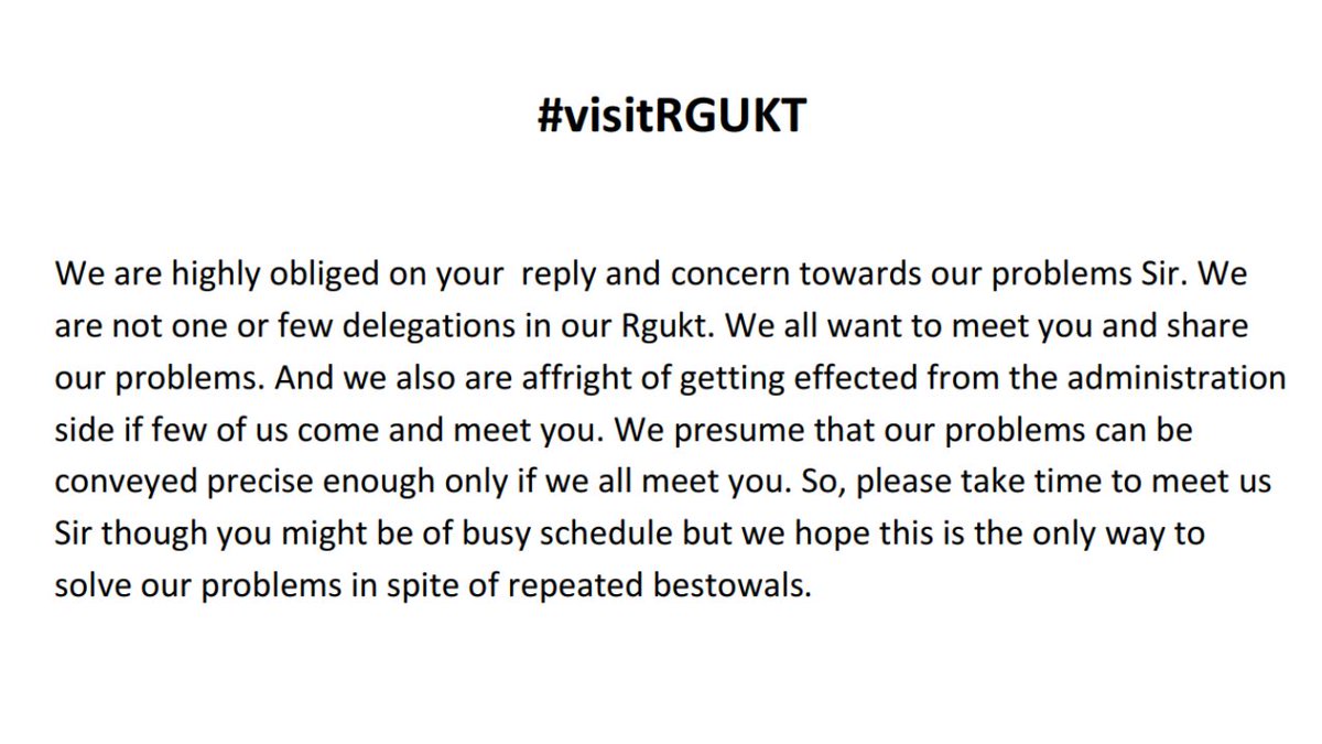 wiki_98765's tweet photo. @KTRTRS #visitRGUKT #saveRGUKT @KTRoffice @TelanganaCMO @KadiyamSrihari #corruptionfreergukt https://t.co/kgk3XpJ9CV