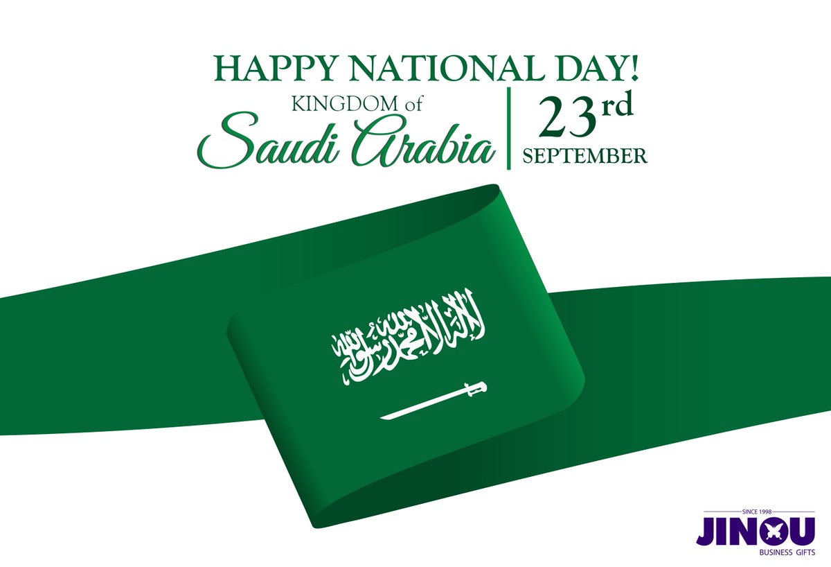 jinoutradingllc's tweet photo. Happy National Day to the Kingdom of Saudi Arabia!

88 years of prosperity, security and pride, long live the Kingdom of Saudi Arabia!

#PromotionalGift #Promotional #BusinessGifts 
#SaudiNationalDay #saudinationalday2018 #Celebrate #LongLiveKSA #KSA #SaudiArabia https://t.co/JgaAPiJHcT