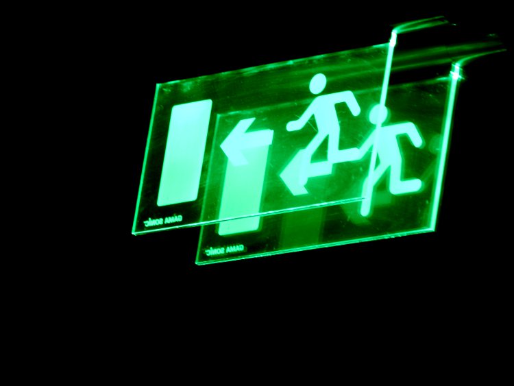 exit sign at disco