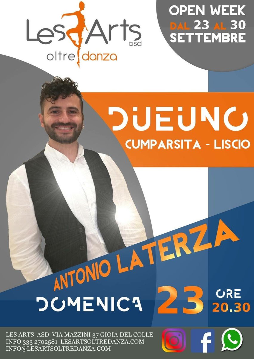 LesDanza's tweet photo. Questa sera alle ore 20.30 #lezioneprova #gratuita di #dueuno #danzapopolare vi aspettiamo numerosi #LesArtsOltredanza #gioiadelcolle #scuoladiballo https://t.co/KCcuqEgeHZ
