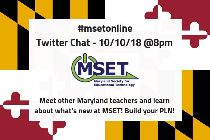 Start spreading the news!  We are kicking off Fall with a Maryland Twitter Chat! 10/10 8pm #msetonline #bfc530 #edumatch #mdedchat #maryland