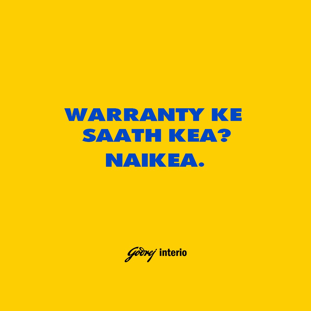 Godrej Interio India on Twitter "We offer a proper warranty on
