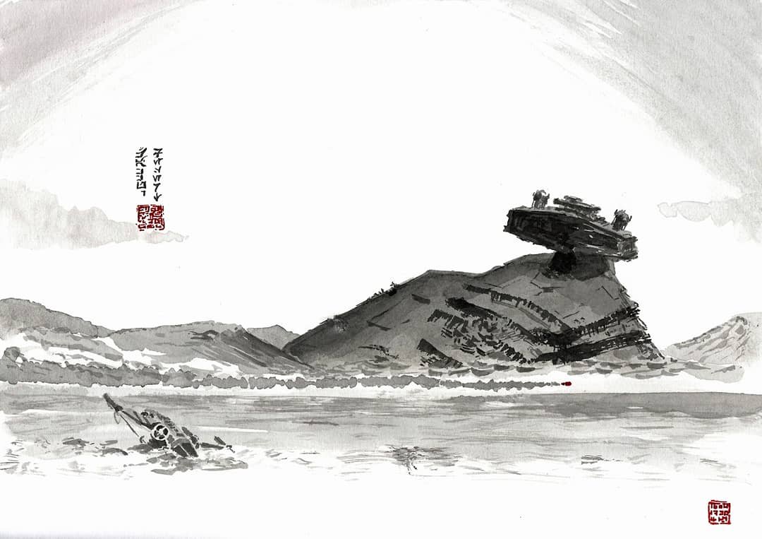 DifferentSpaces's tweet photo. Some of my "#starwars meets japanese/chinese stamp" 😊 #fanart #japanesestamp #chinesestamp #Hokusai #scifiart #artwork https://t.co/YMSt7Zu4gh