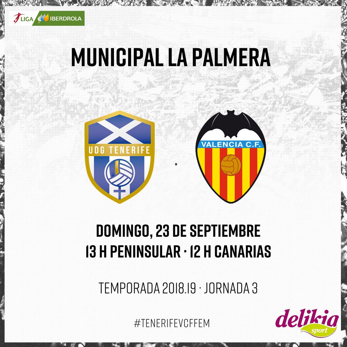 VCF_Femenino's tweet photo. 🦇 Amunt sempre❕

🚨 ¡Vuelve la #LigaIberdrola🔥!

🔛 Jornada 3 ⤵

🆚 @UDGTenerife 
📅 Domingo 23 septiembre
🕑 13:00h (Península) - 12:00h (Canarias)
🏟️ Municipal La Palmera 
📱 @VCF_Femenino
#️⃣ #TenerifeVCFfem

#amazonasvcff 💮💠
#AmuntVCFfem 🔲 https://t.co/54lGbvy9Ns