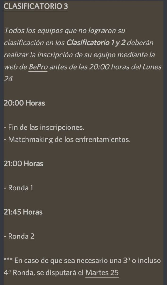 ℹ️| Todavía estáis a tiempo de inscribir a vuestro equipo para los dos clasificatorios restantes.

Cualquier duda ▶️ MD.

🔰#GoblinsLeague🔰