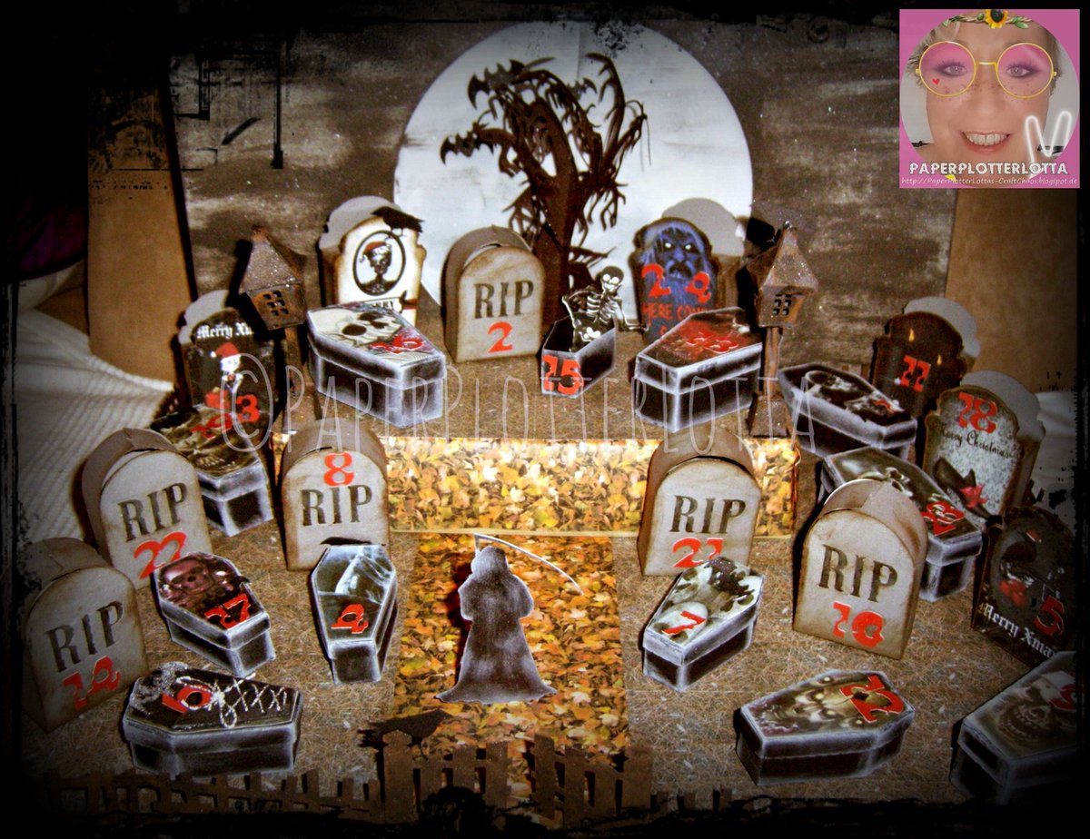 TinaFoecking's tweet photo. Today I want to show you an advent calendar, which I created at the end of 2013 for my son-in-law. Worth watching! It was then filled with creepy candy. Eyes, spiders and brains made of wine gum. Much more details and photos you can find today on my Blog: https://t.co/P76JtVEjkh https://t.co/GNaC8x7iYI