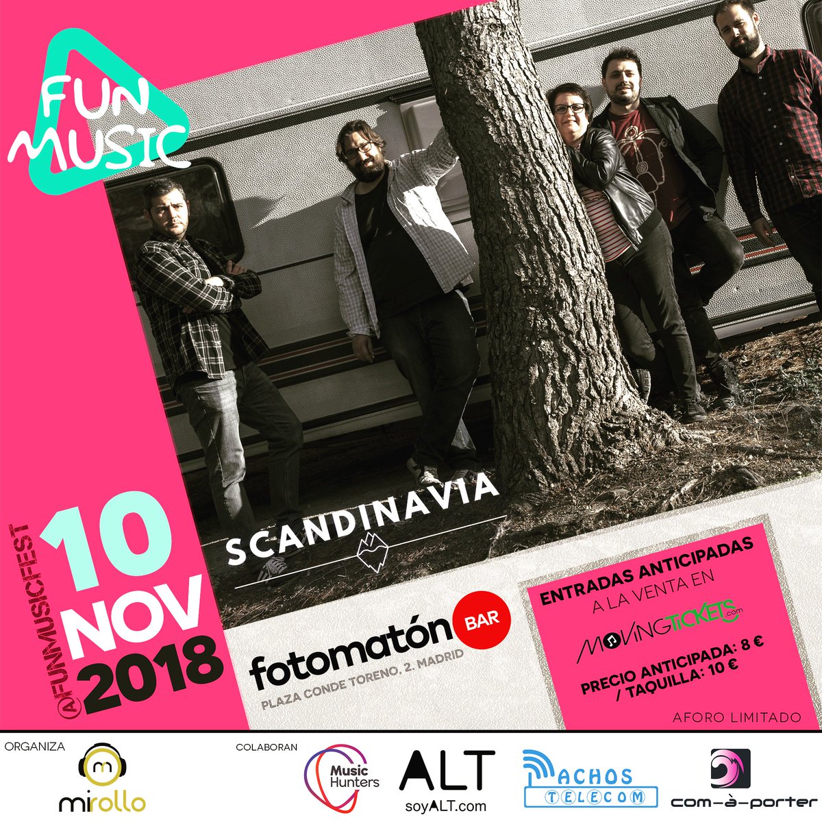 10 de Noviembre en @fotomatonbar 
Estaremos en la próxima edición del <a href="/funmusicfest/">FUN MUSIC Festival</a> organizada por <a href="/mirolloes/">MiRollo</a> junto a @psiqueinversa 
Tenemos muchas ganas después de nuestro paso por el @ohseefest 
<a href="/musichunters_es/">MusicHunters</a> <a href="/soyalt_es/">ALT</a> <a href="/comaporter/">Com-à-porter</a> <a href="/siempreunabrazo/">dao #siempreunabrazo</a>
Entradas <a href="/movingtickets/">movingtickets.com</a>
