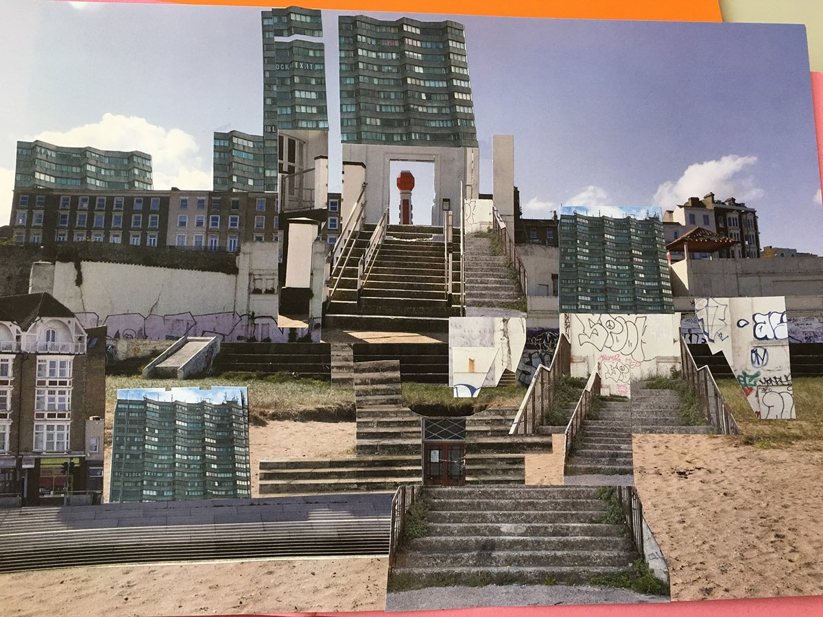 julierafalski's tweet photo. Amazing collages from yesterday. Join us #today @resortstudios @margatefestival Collage workshops based on the unusual landmarks and architecture of Margate https://t.co/8v2B4uftMa #margate #margatefestival #collageworkshops #art #free #event https://t.co/62kJWtH9mr