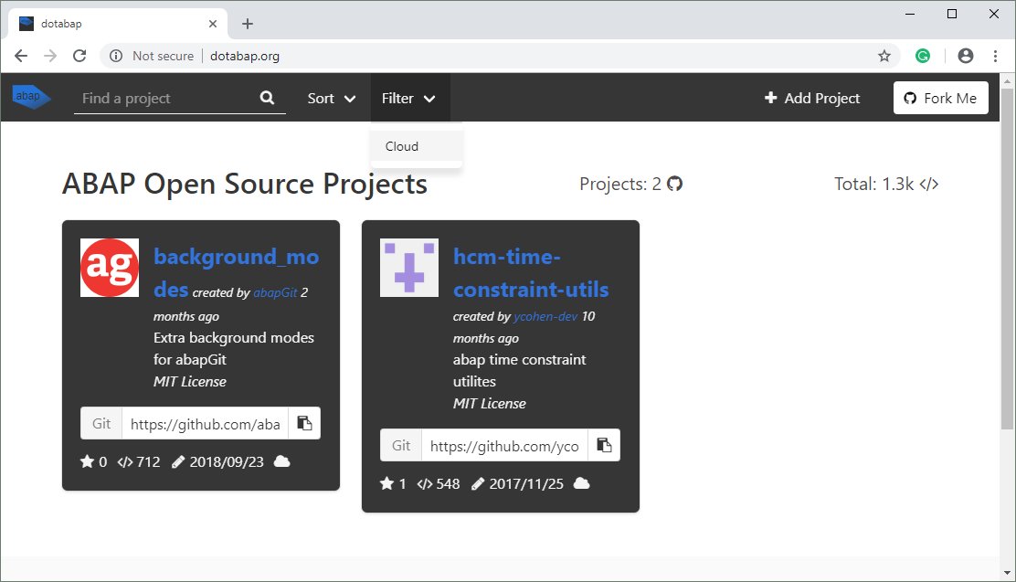 LarsHvam's tweet photo. new https://t.co/Hoo8R2olU2 feature: Filter by cloud readiness, only takes language syntax into account, not the released objects/whitelist #abap #dotabap #abapGit https://t.co/tpLDO75DGI