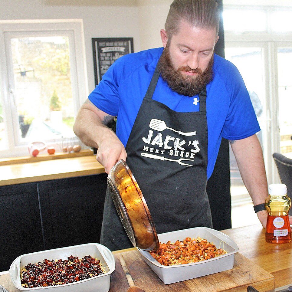 Getting his baking miles ready for next years @britishbakeoff .... can you imagine this grizzly bear in the tent with his bbq tongs?! #GreatBritishBakeOff #jacksmeatshack #baking #foodies #meat #grilling #london #londonchef #blogger