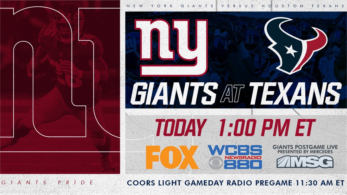 New York Giants on Twitter "NYGvsHOU broadcast info https//t.co/062a4SP4Rw Tune in now to