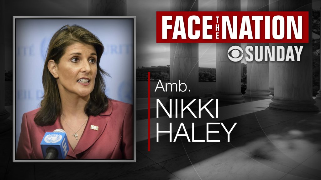 FaceTheNation's tweet photo. TODAY: @nikkihaley 

🇺🇸 Don't miss America's premier public affairs program this morning https://t.co/GaWkGbzAA1 https://t.co/Et9VmtDgSN