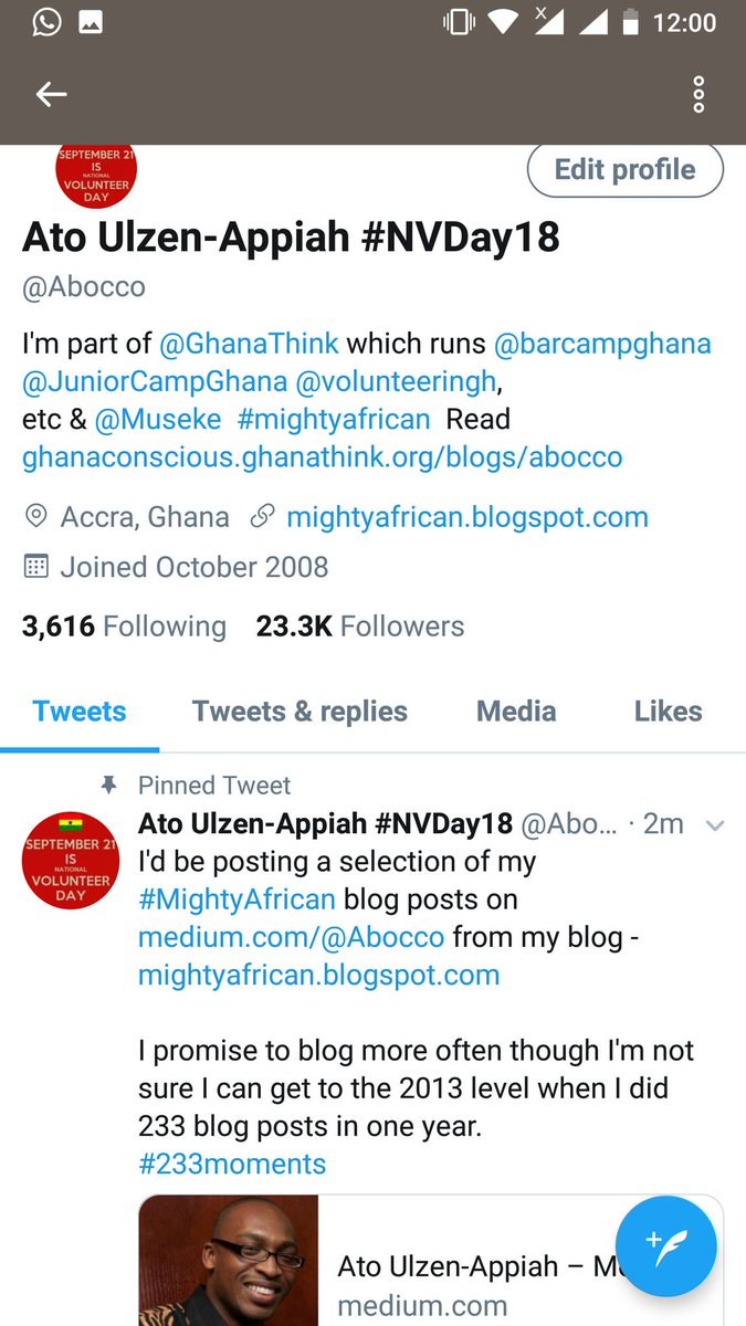 Abocco's tweet image. 23,300+ followers on Twitter.
#233moments right there.

Thanks to you all for following.

I hope I continue to post content, thoughts, etc that give you vim, or you love, or makes you want to react, discuss, so we all get better.

#MIghTyAfrican